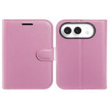 iPhone Fold EIDERWOOD Kunstlæder Flip Cover m. Kortholder - Lyserød