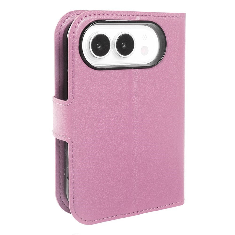 iPhone Fold EIDERWOOD Kunstlæder Flip Cover m. Kortholder - Lyserød