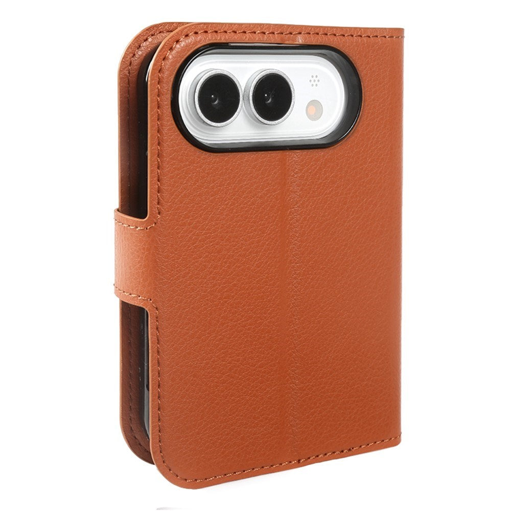 iPhone Fold EIDERWOOD Kunstlæder Flip Cover m. Kortholder - Brun