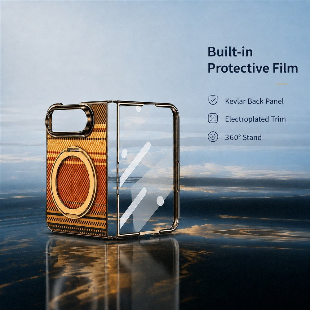 iPhone Fold EIDERWOOD 2-i-1 Aramid Cover m. Indbygget Beskyttelsesfilm & Kickstand - MagSafe Kompatibel - Lilla