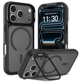 iPhone 18 Pro Max / 17 Pro Max Hybrid Plast Bagside Cover m. Stødabsorberende Kanter & Kickstand - MagSafe Kompatibel - Sort