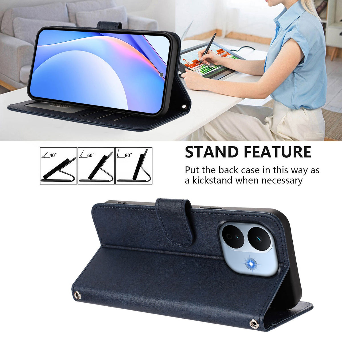 Xiaomi Redmi Note 17 Pro Max (5G) EIDERWOOD Kunstlæder Flip Cover - Blå