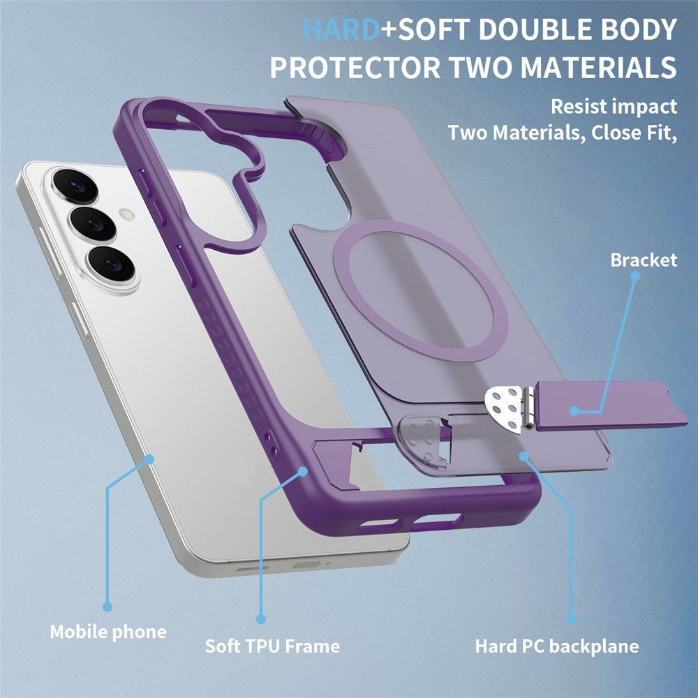 EIDERWOOD Samsung Galaxy S26 FE / S25 Hybrid Plastik Cover m. Kickstand - MagSafe Kompatibel - Lilla