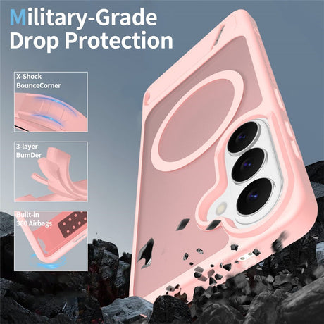 EIDERWOOD Samsung Galaxy S26 FE / S25 Hybrid Plastik Cover m. Kickstand - MagSafe Kompatibel - Lyserød