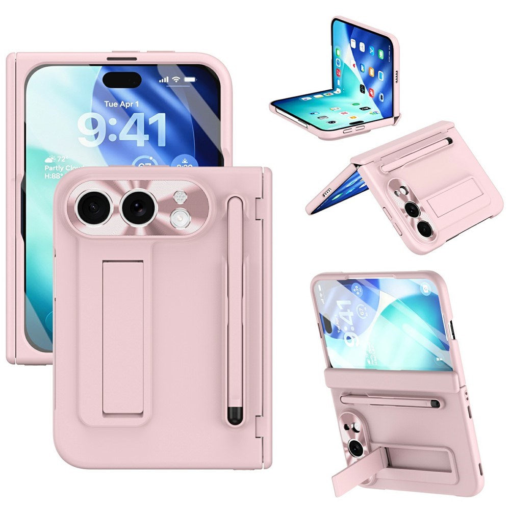 EIDERWOOD iPhone Fold Mobil Cover m. Stylus og Beskyttelsessæt til Skærm og Kamera - Lyserød