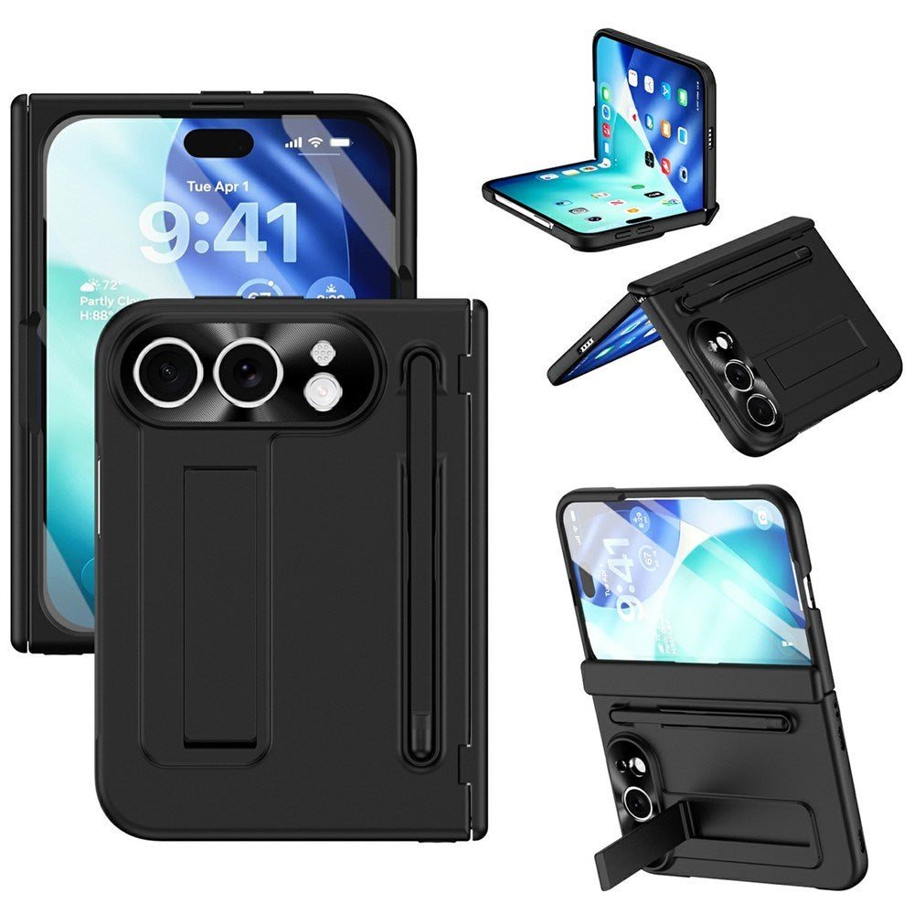EIDERWOOD iPhone Fold Mobil Cover m. Stylus og Beskyttelsessæt til Skærm og Kamera - Sort