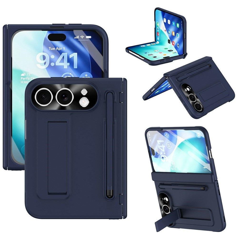 EIDERWOOD iPhone Fold Mobil Cover m. Stylus og Beskyttelsessæt til Skærm og Kamera - Blå