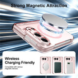 EIDERWOOD iPhone Fold Hybrid Mobil Cover m. Skærmbeskyttelsesglas - MagSafe Kompatibel - Gennemsigtig / Lyserød