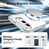 EIDERWOOD iPhone Fold Hybrid Mobil Cover m. Skærmbeskyttelsesglas - MagSafe Kompatibel - Gennemsigtig / Hvid