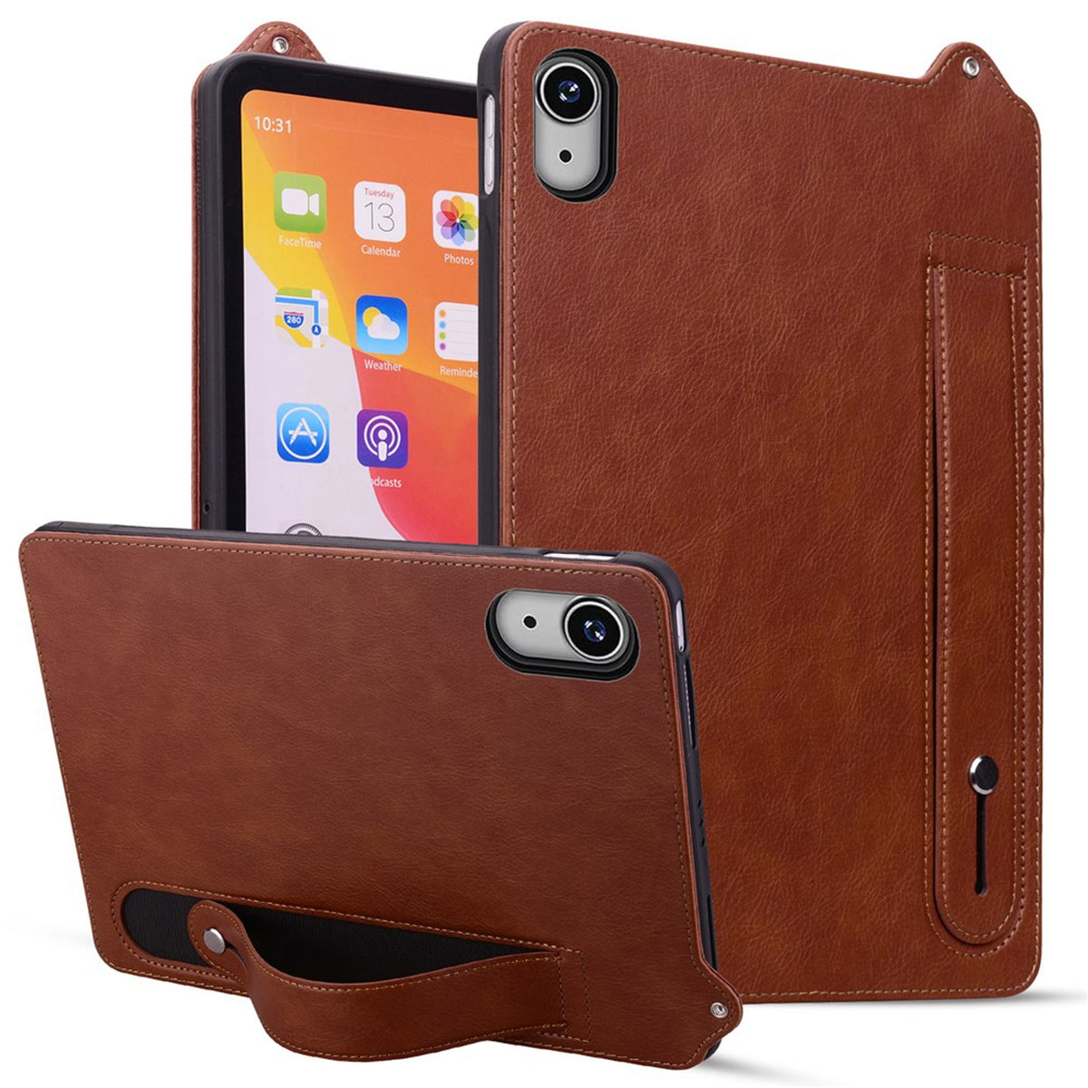 iPad Mini (2026) 8. Gen. EIDERWOOD Kunstlæder Bagside Cover m. Strop - Brun