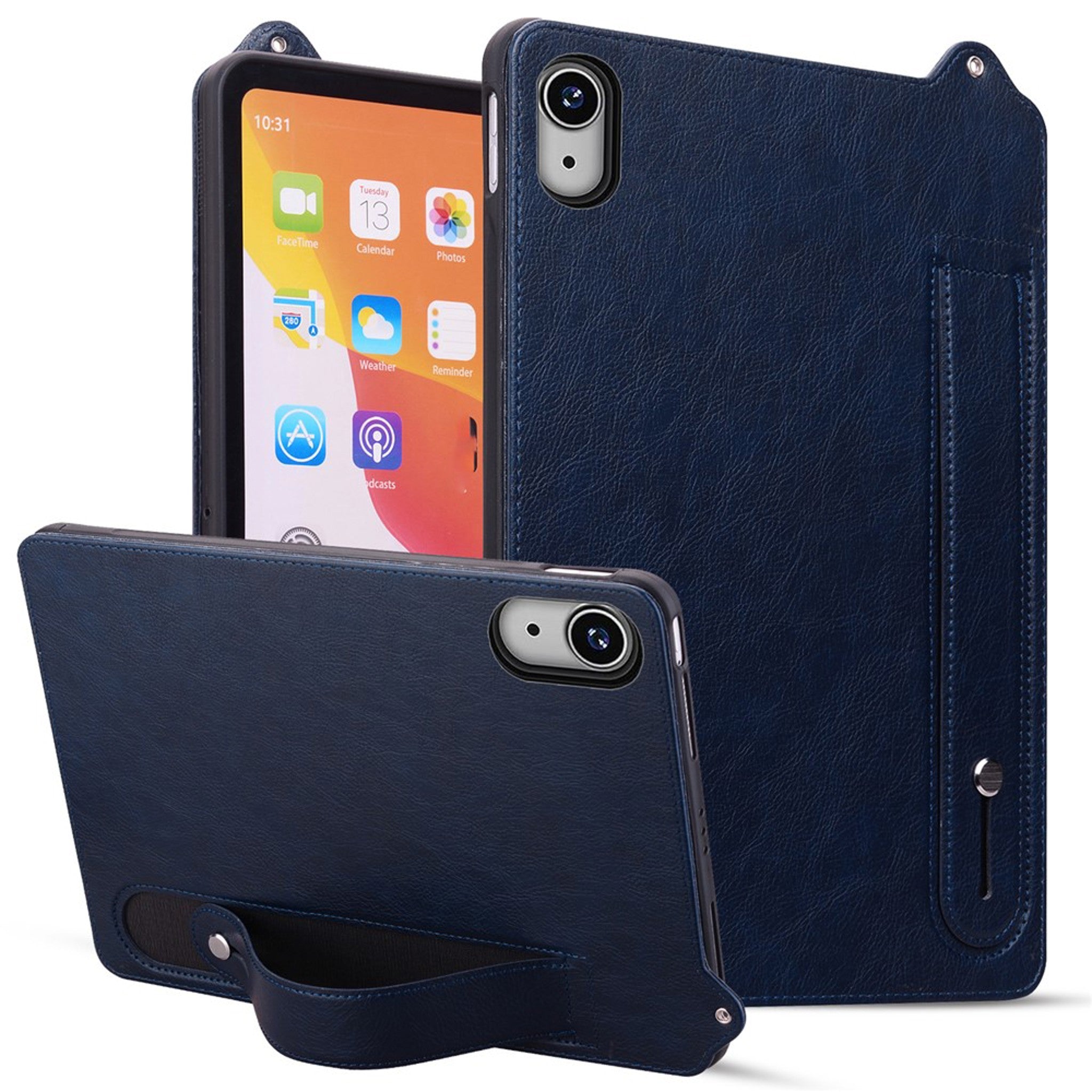 iPad Mini (2026) 8. Gen. EIDERWOOD Kunstlæder Bagside Cover m. Strop - Blå