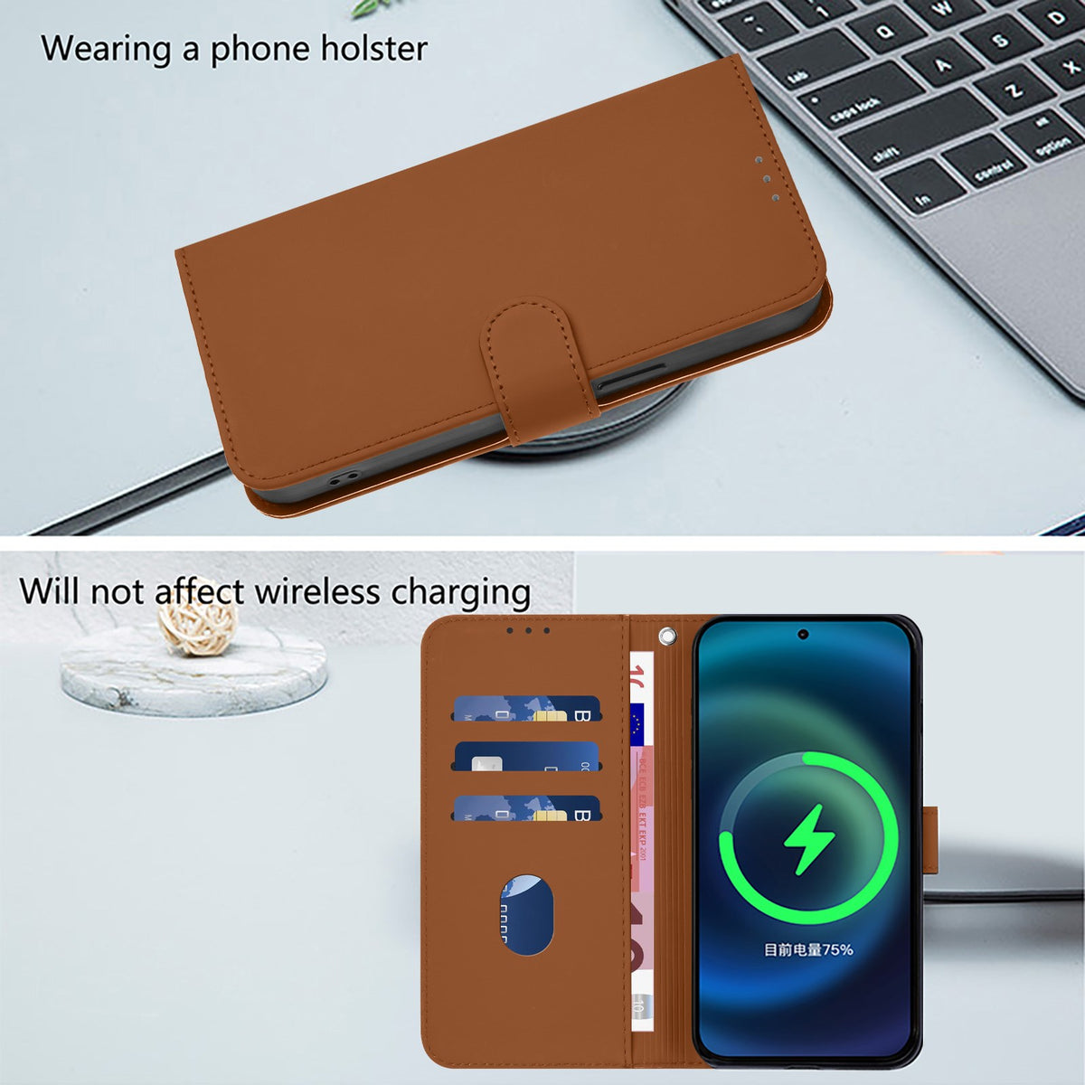 Xiaomi Redmi Note 17 Pro (5G) EIDERWOOD Kunstlæder Flip Cover m. Strop & Kortholder - Brun