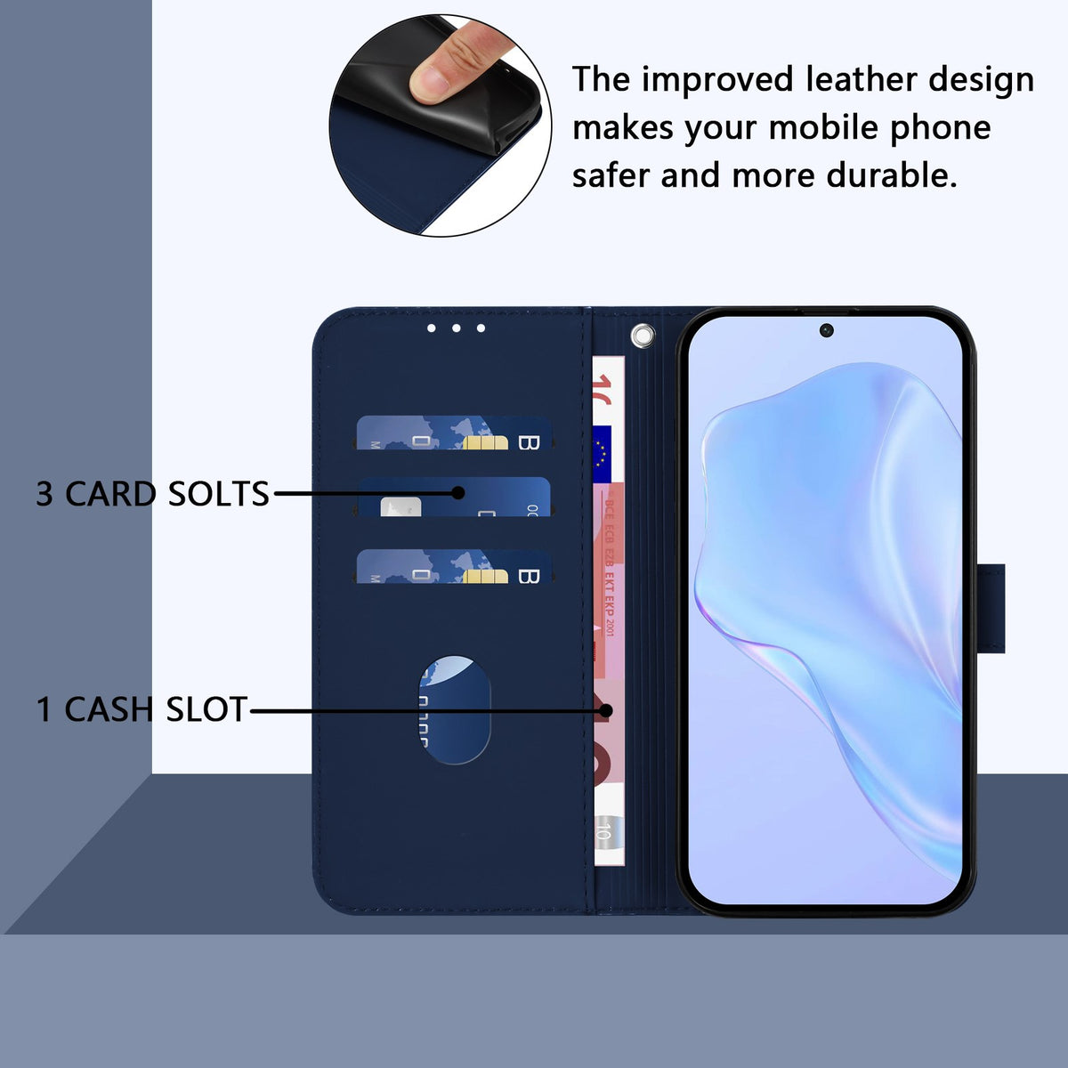 Xiaomi Redmi Note 17 Pro (5G) EIDERWOOD Kunstlæder Flip Cover m. Strop & Kortholder - Blå