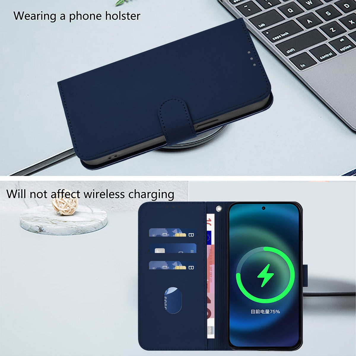Xiaomi Redmi Note 17 Pro (5G) EIDERWOOD Kunstlæder Flip Cover m. Strop & Kortholder - Blå