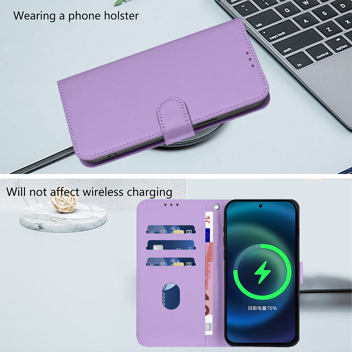Xiaomi Redmi Note 17 (5G) EIDERWOOD Kunstlæder Flip Cover m. Strop & Kortholder - Lilla
