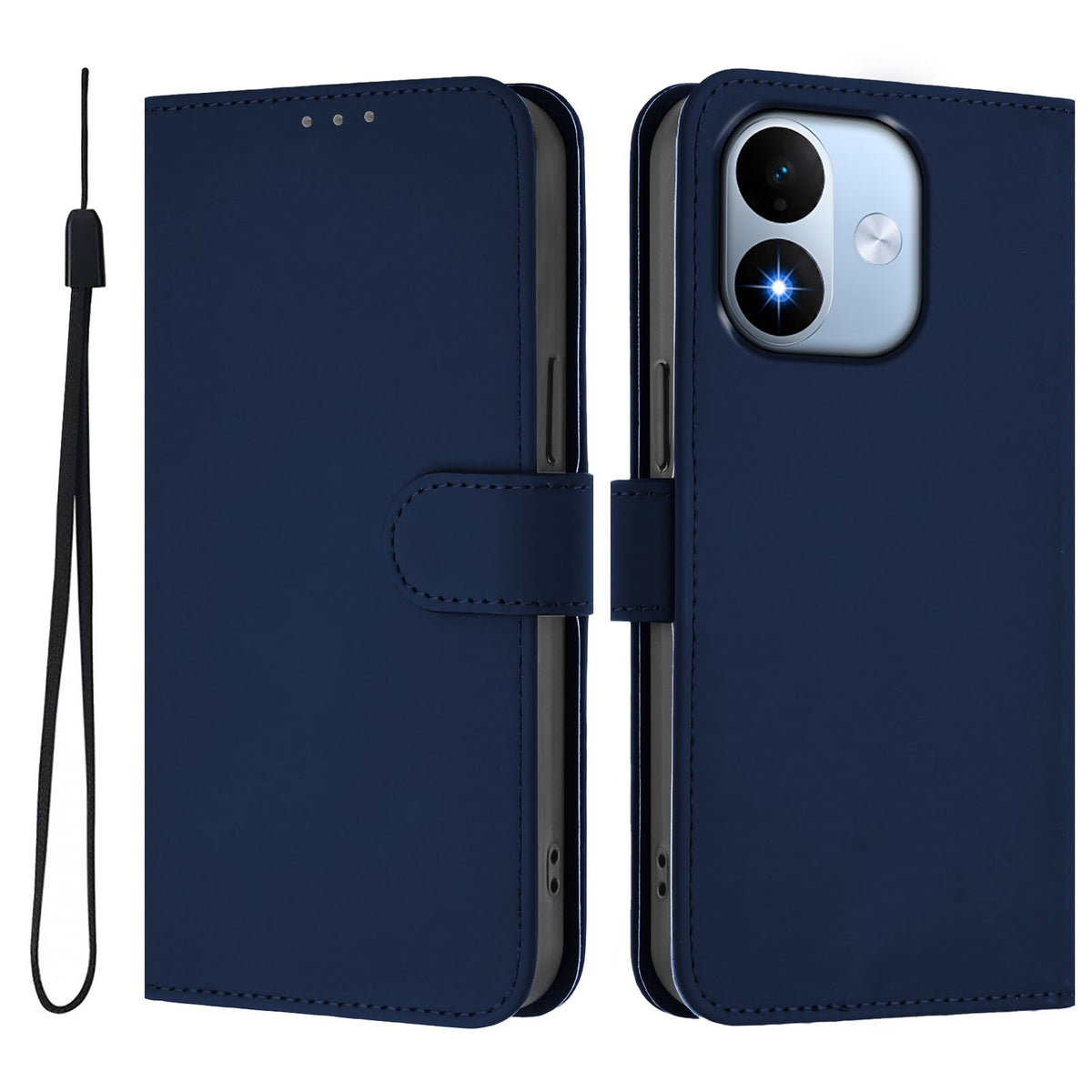 Xiaomi Redmi Note 17 (5G) EIDERWOOD Kunstlæder Flip Cover m. Strop & Kortholder - Blå