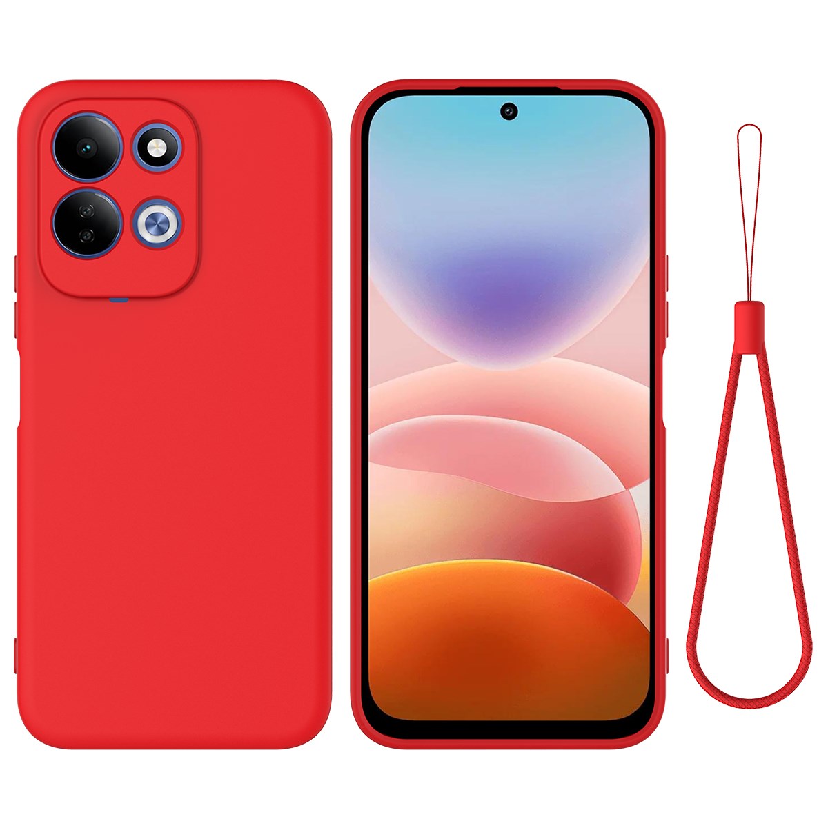 EIDERWOOD Xiaomi Redmi 17 (5G / 4G) Silikone Mobil Cover m. Strop - Rød