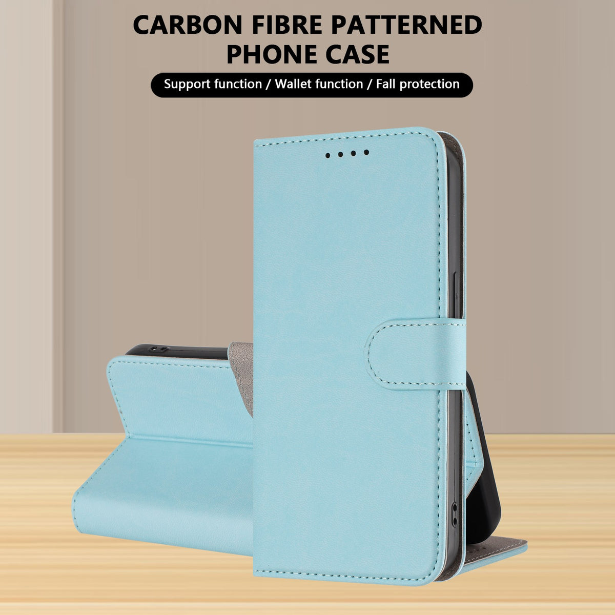 EIDERWOOD Xiaomi Redmi 17 (5G) / (4G) Kunstlæder Flip Mobil Cover med Kortholder og Ståfunktion - Lyseblå