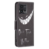 Motorola Moto G72 Læder Flip Cover m. Pung - "DON'T TOUCH MY PHONE"