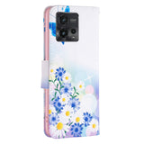 Motorola Moto G72 Læder Flip Cover m. Pung - Sommerfugle & Blomster