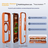 EIDERWOOD iPhone 18 Pro / 17 Pro Mobil Cover m. Skærmbeskyttelse og Kickstand - MagSafe Kompatibel - Orange / Gennemsigtig