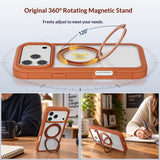 EIDERWOOD iPhone 18 Pro / 17 Pro Mobil Cover m. Skærmbeskyttelse og Kickstand - MagSafe Kompatibel - Orange / Gennemsigtig