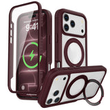 EIDERWOOD iPhone 18 Pro / 17 Pro Mobil Cover m. Skærmbeskyttelse og Kickstand - MagSafe Kompatibel - Rød / Gennemsigtig