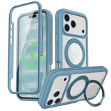 EIDERWOOD iPhone 18 Pro / 17 Pro Mobil Cover m. Skærmbeskyttelse og Kickstand - MagSafe Kompatibel - Blå / Gennemsigtig