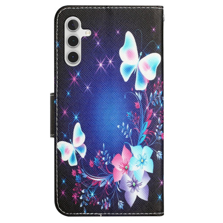 Samsung Galaxy A54 (5G) Læder Flip Cover m. Pung - Sommerfugle