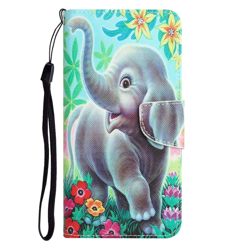 Samsung Galaxy A54 (5G) Læder Flip Cover m. Pung - Elefant