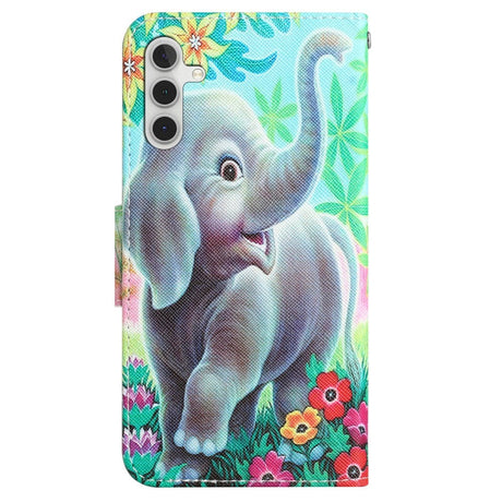 Samsung Galaxy A54 (5G) Læder Flip Cover m. Pung - Elefant