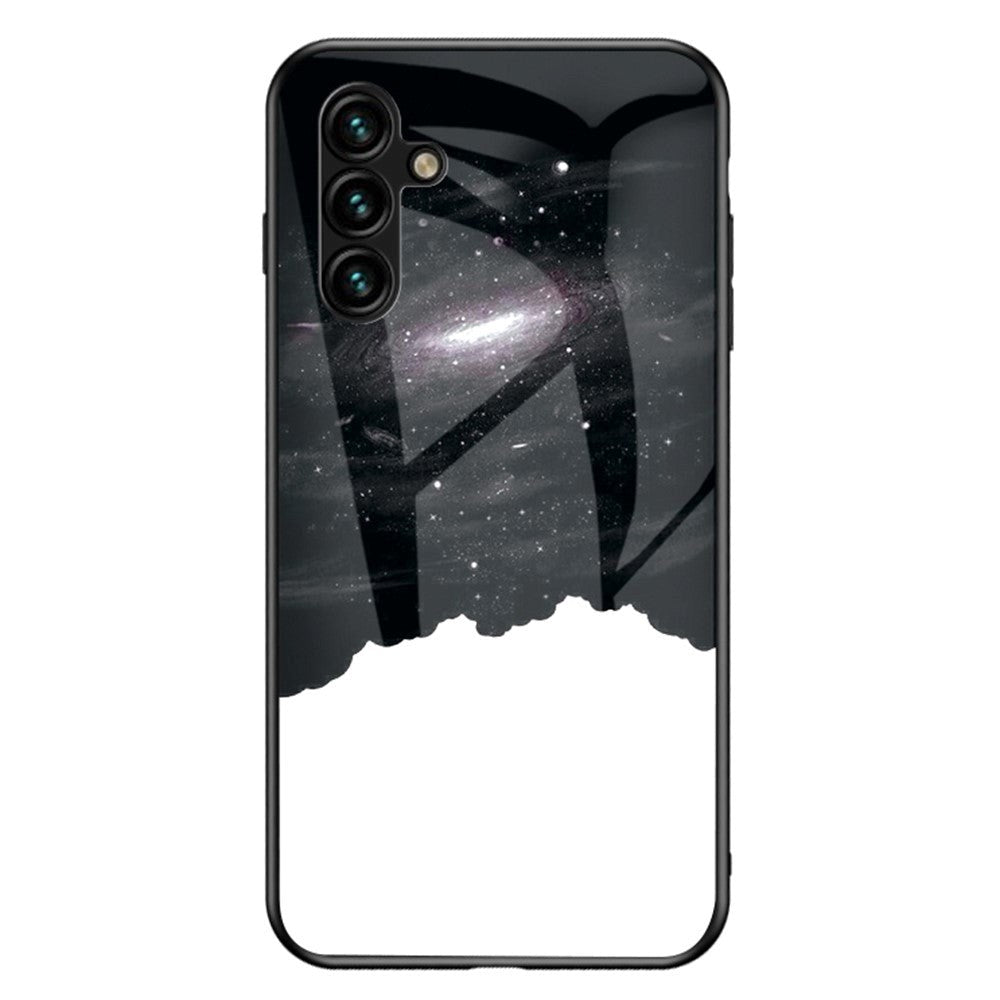 Samsung Galaxy A54 (5G) Bagside Cover med Glasbagside - Komisk Stjernehimmel