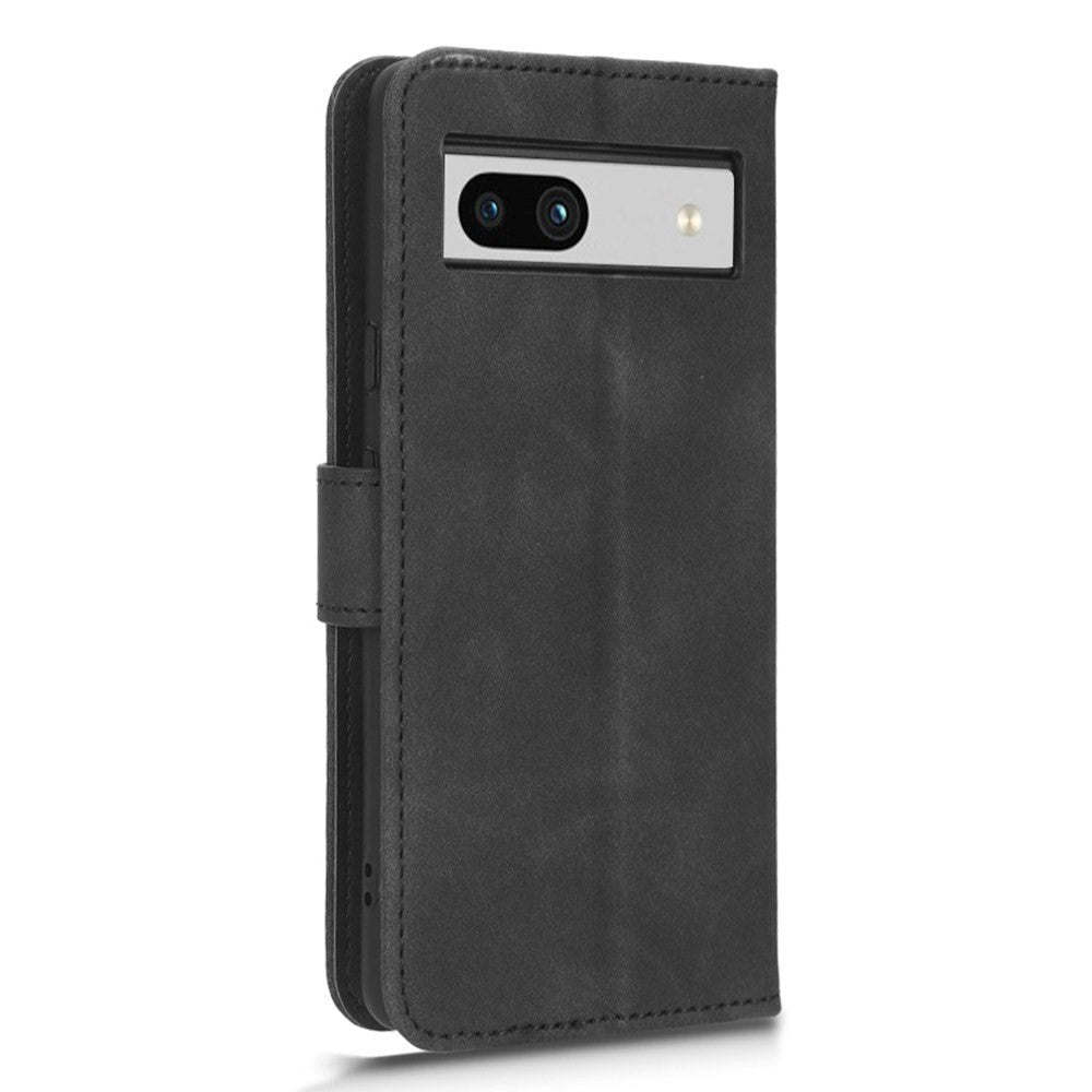 Google Pixel 7A Læder Flip Cover m. Kortholdere - Sort