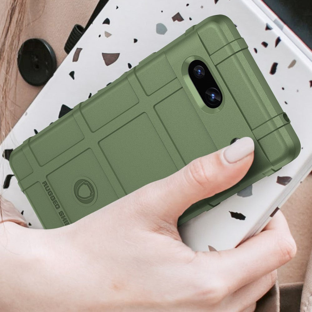 Google Pixel 7A Rugged Shield Series Håndværker Bagside Cover - Grøn