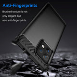 Motorola Edge 40 Pro Brushed Carbon Fiber Bagside Cover - Sort