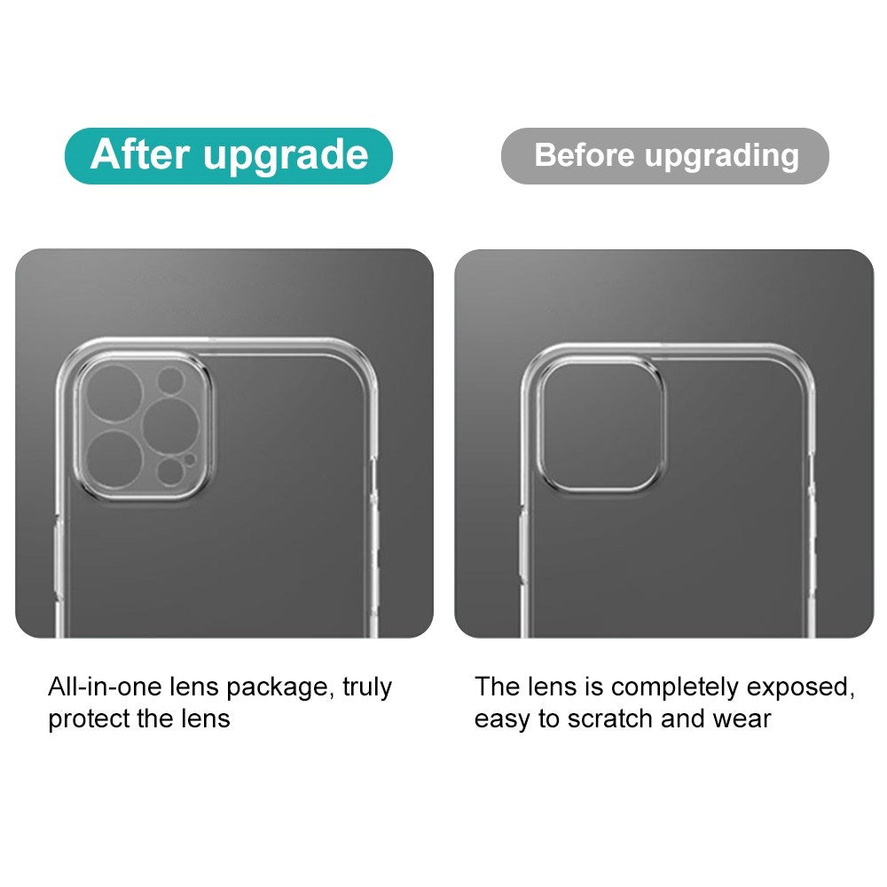 iPhone 13 Pro NORTHJO 2-i-1 Sæt - Fleksibelt Plast Mobil Cover & Skærmbeskyttelsesglas - Gennemsigtig