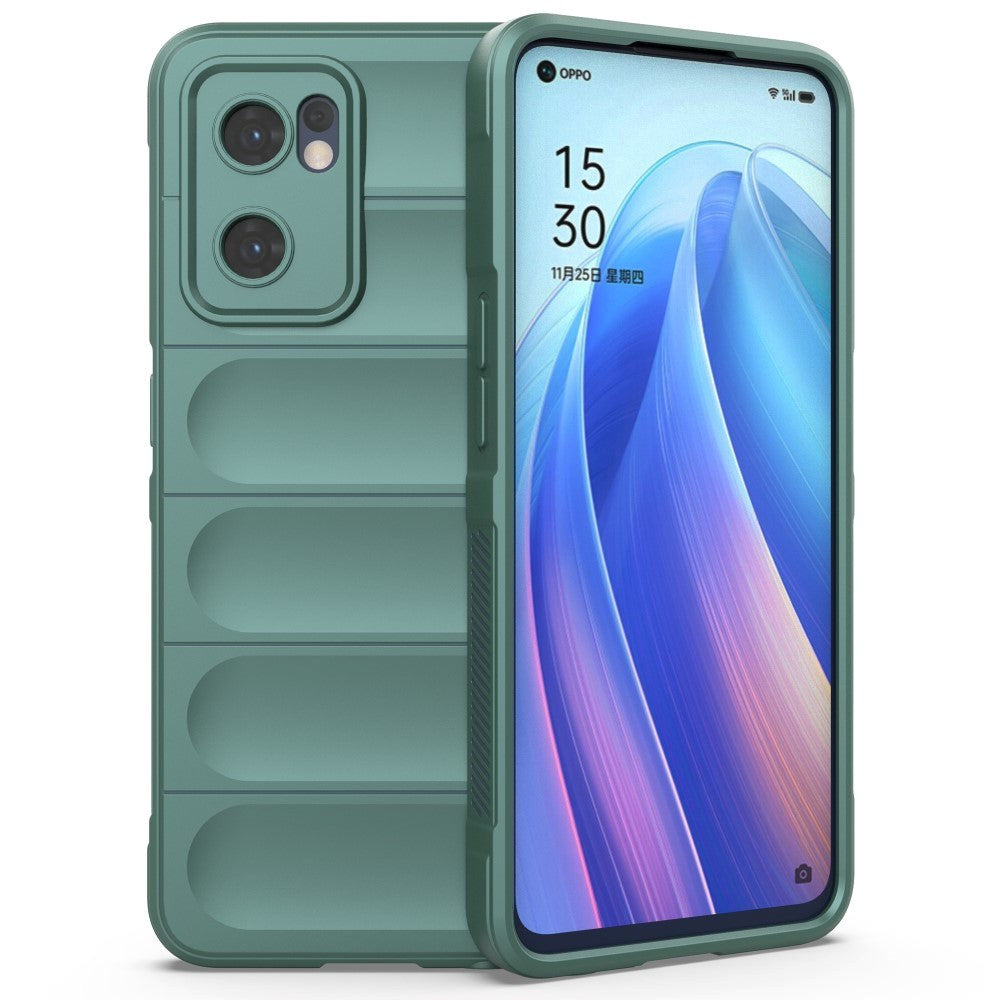 Oppo Reno7 / Find X5 Lite Fleksibelt Plastik Bagside Cover - Grøn