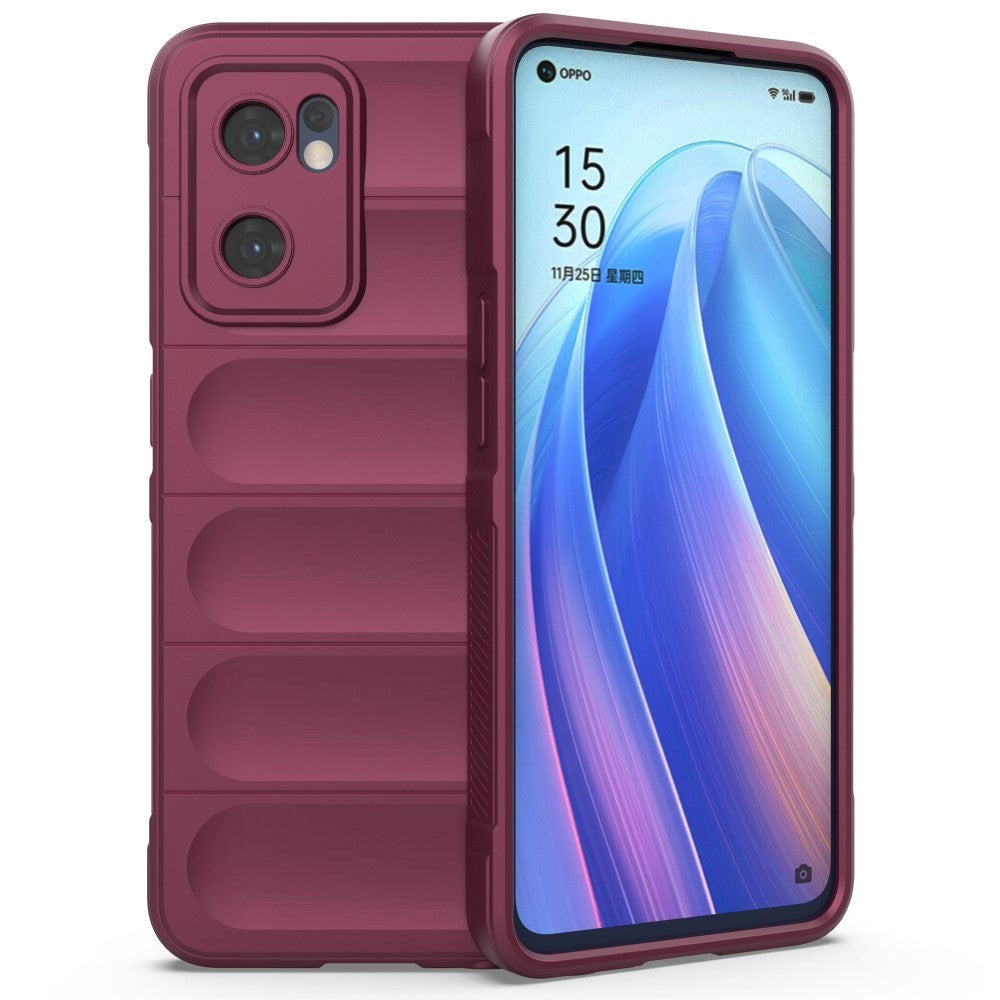 Oppo Reno7 / Find X5 Lite Fleksibelt Plastik Bagside Cover - Vinrød