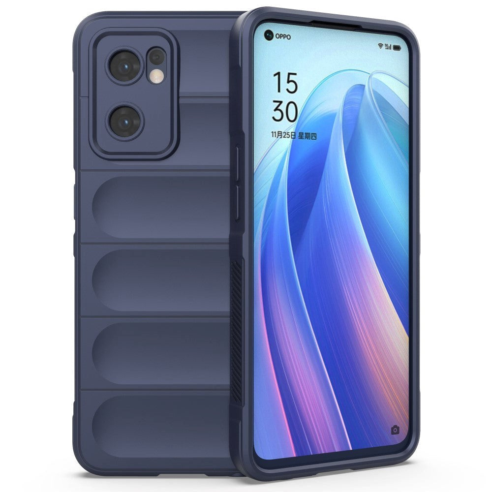 Oppo Reno7 / Find X5 Lite Fleksibelt Plastik Bagside Cover - Blå