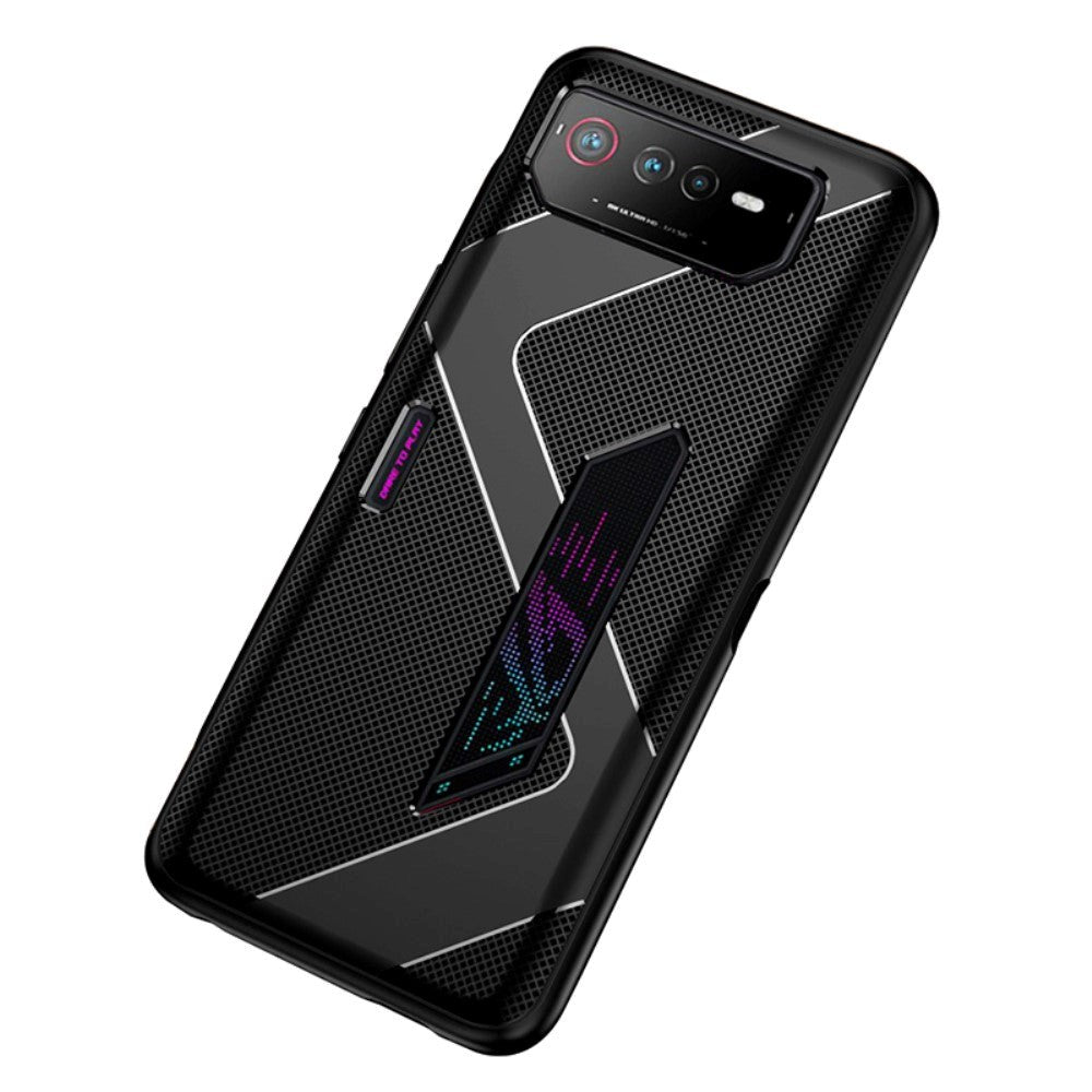 Asus ROG Phone 6 Carbon Fleksibelt Plastik Bagside Cover - Sort