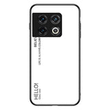 OnePlus 11 Glas Bagside Cover - Hello - Hvid