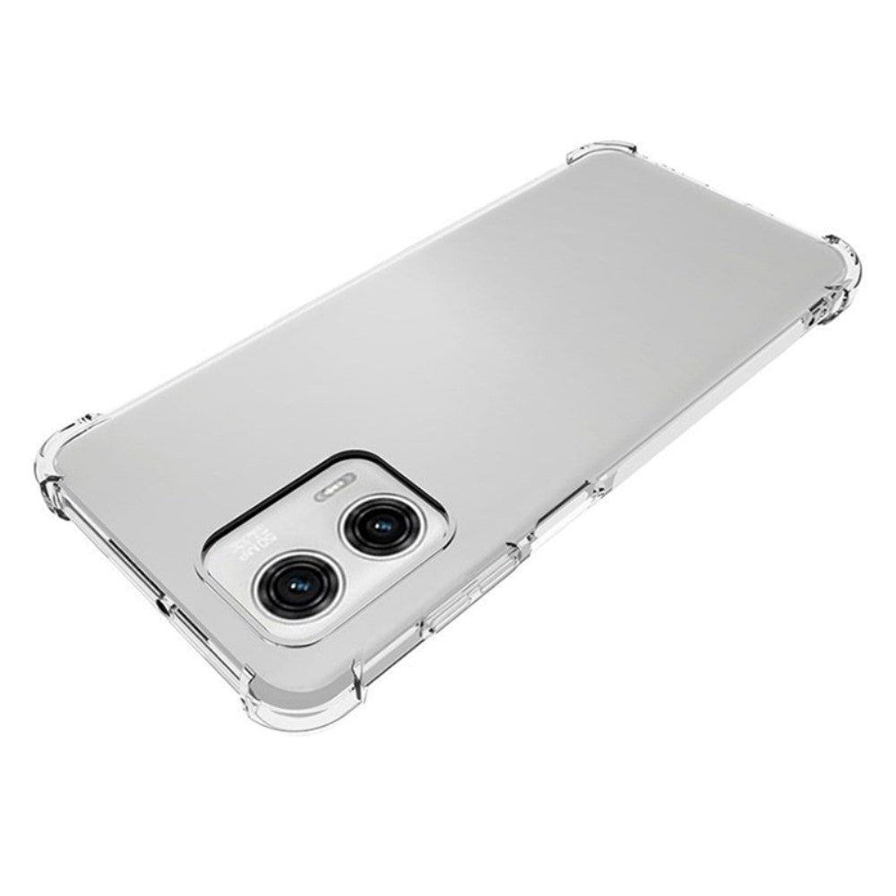 Motorola Moto G73 Shock-Proof Fleksibelt Plastik Bagside Cover - Gennemsigtig