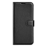 OnePlus 11 PU Litchi Læder Flip Cover m. Pung - Sort