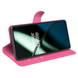 OnePlus 11 PU Litchi Læder Flip Cover m. Pung - Pink