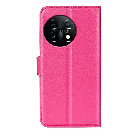 OnePlus 11 PU Litchi Læder Flip Cover m. Pung - Pink