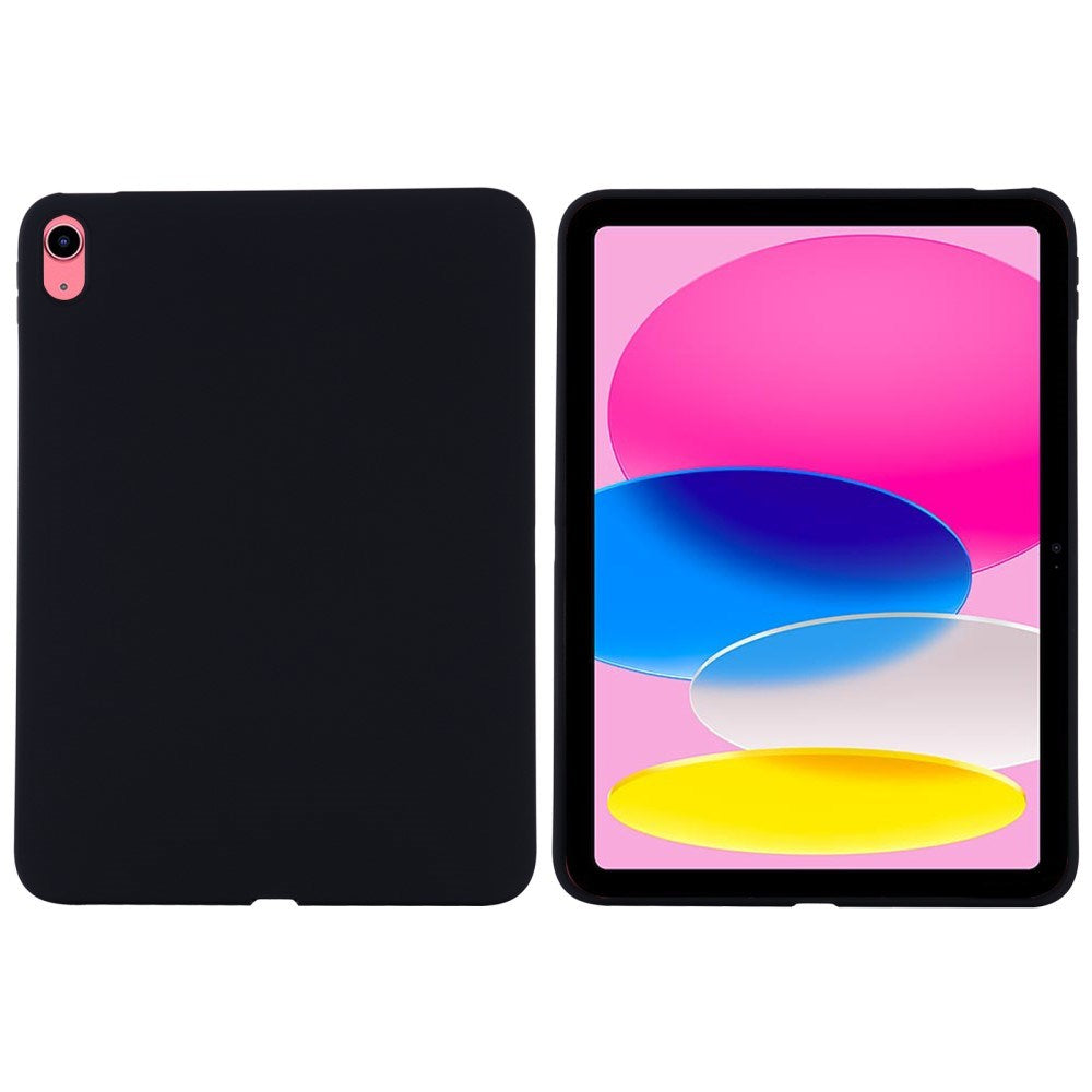 iPad 10.9 (2022) Liquid Silikone Shockproof Bagside Cover - Sort