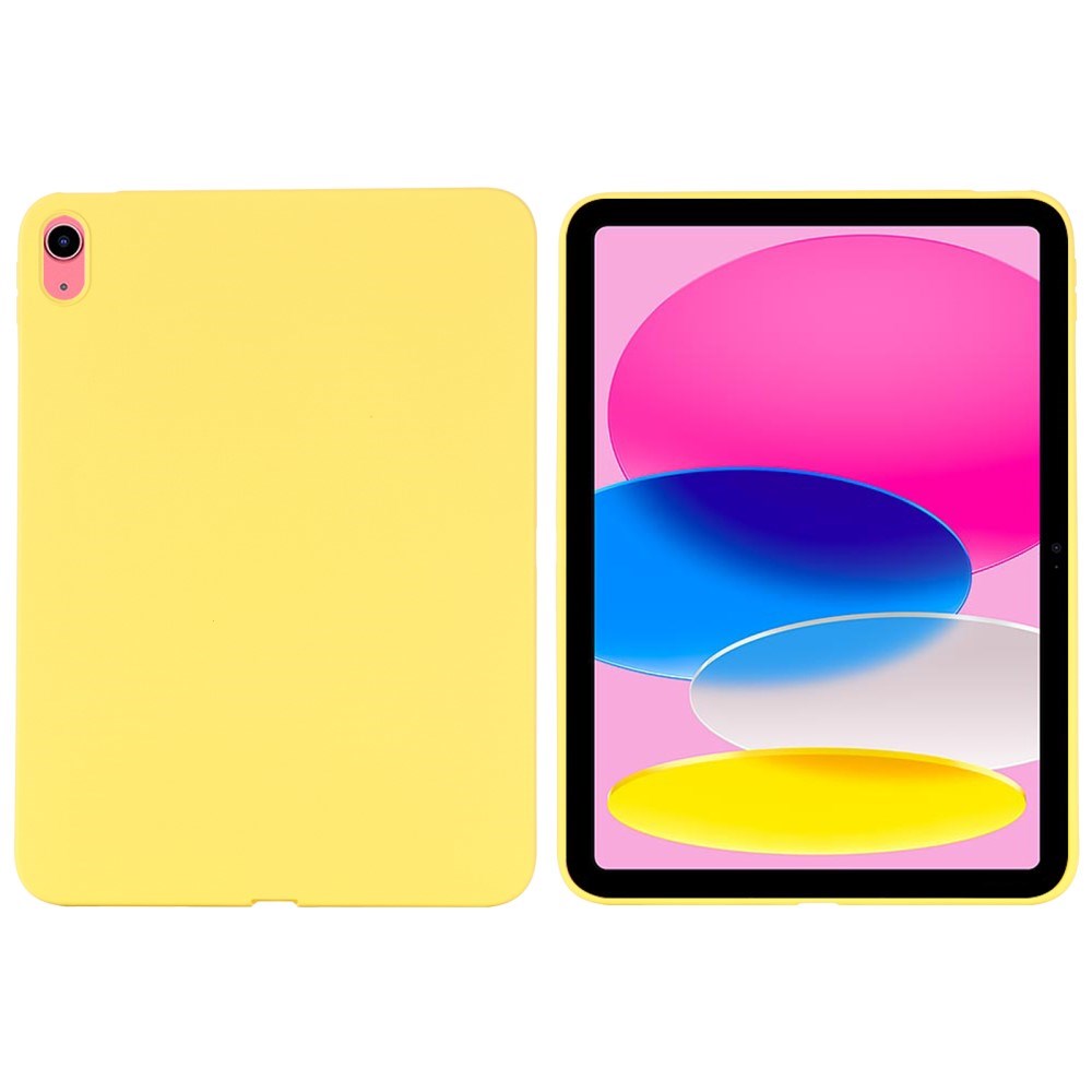 iPad 10.9 (2022) Liquid Silikone Shockproof Bagside Cover - Gul