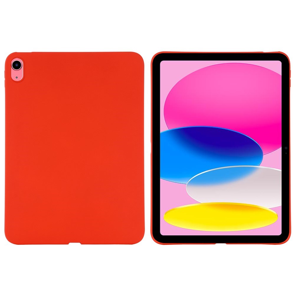 iPad 10.9 (2022) Liquid Silikone Shockproof Bagside Cover - Rød