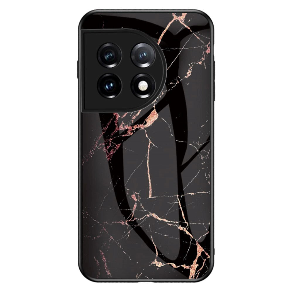 OnePlus 11 Bagside Cover m. Glasbagside - Gold Black Marble