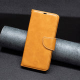 Motorola Moto E13 Læder Flip Cover m. Pung og Strop - Lysebrun